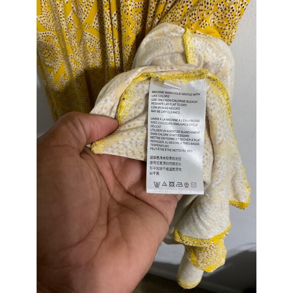 MAEVE by ANTHROPOLOGIE Fete Midi Asymmetrical Dress Yellow size Medium - Picture 7 of 14